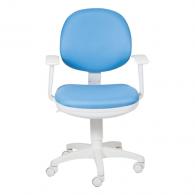 Кресло CH-W356AXSN с подлокотниками, голубое, пластик белый, CH-W356AXSN/15